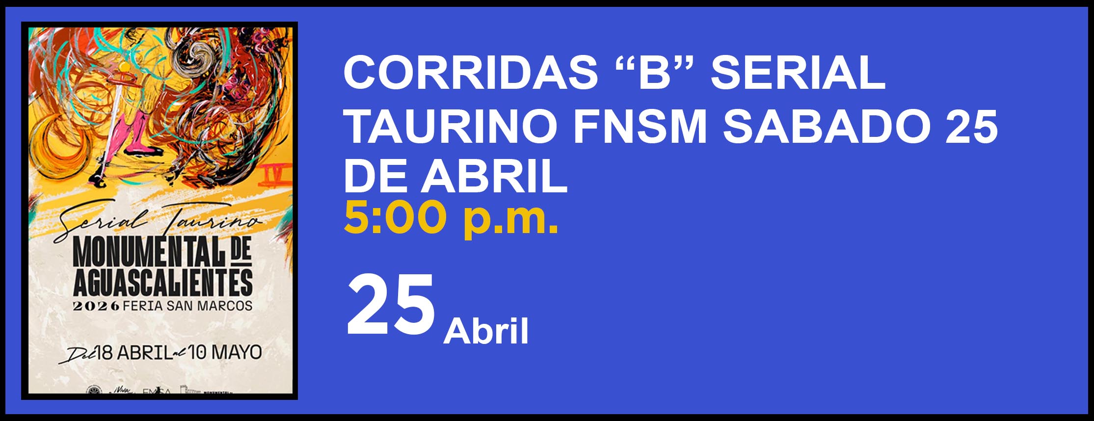 CORRIDAS “B” SERIAL TAURINO FNSM SABADO 25 DE ABRIL