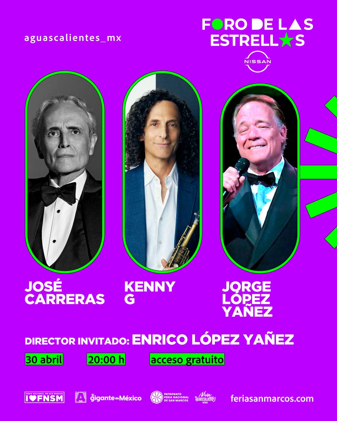 JOSÉ CARRERAS, KENNY G, LOPEZ YAÑEZ
