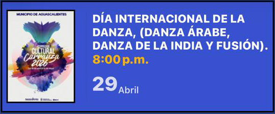 DÍA INTERNACIONAL DE LA DANZA, (DANZA ÁRABE, DANZA DE LA INDIA Y FUSIÓN)